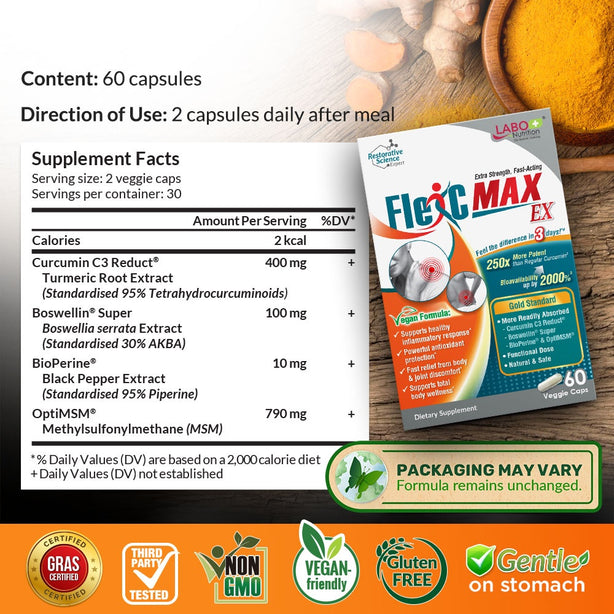 LABO Nutrition FlexC MAX EX Curcumin Extract 95% Joint Immune Body Muscle Pain