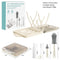 StitchesandTweed Baby Travel Essential - 6 in 1 Bottle Cleaner Kit with Silicone Bottle Brush, Soap Dispenser, Bottle Drying Rack for Home and Travel - Ecru