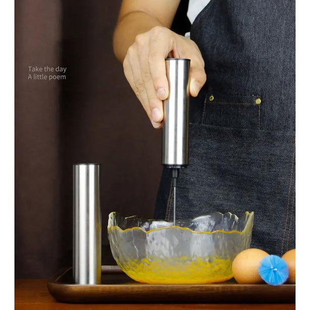 StitchesandTweed Milk Frother Handheld Rechargeable for Drinks, Egg Whisk