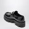 Prada Black Brushed Leather Loafers