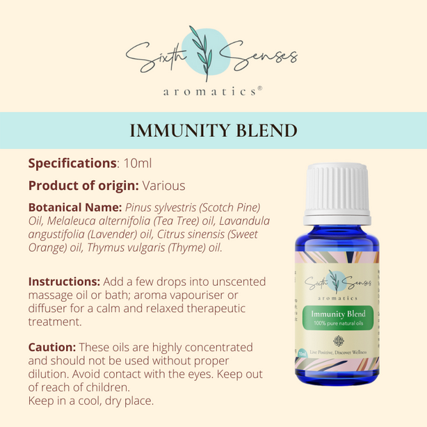 Sixth Senses Aromatics Immunity Blend essential oils