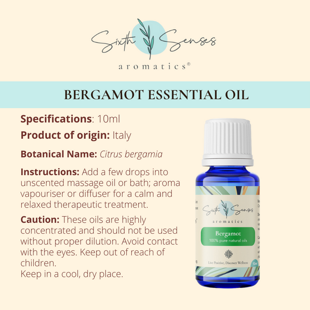 Sixth Senses Aromatics Bergamot essential oil