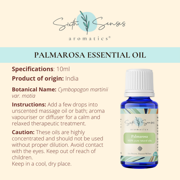 Sixth Senses Aromatics Palmarosa essential oil