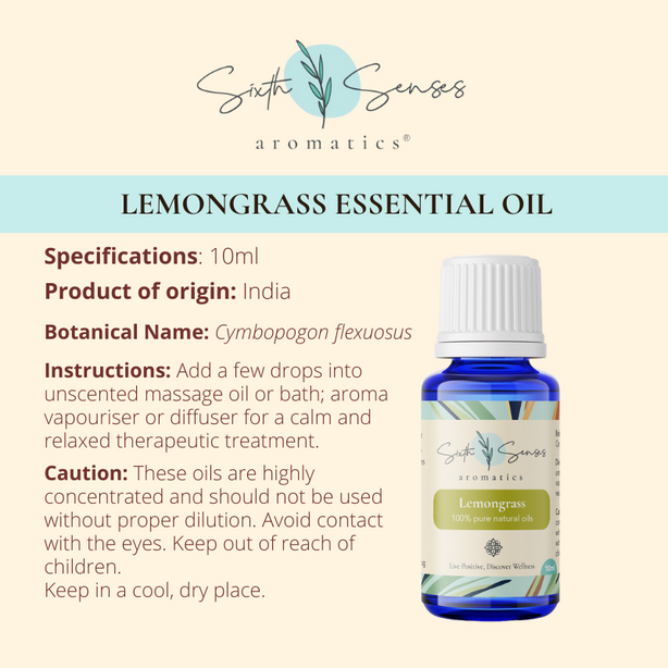 Sixth Senses Aromatics Lemongrass essential oil