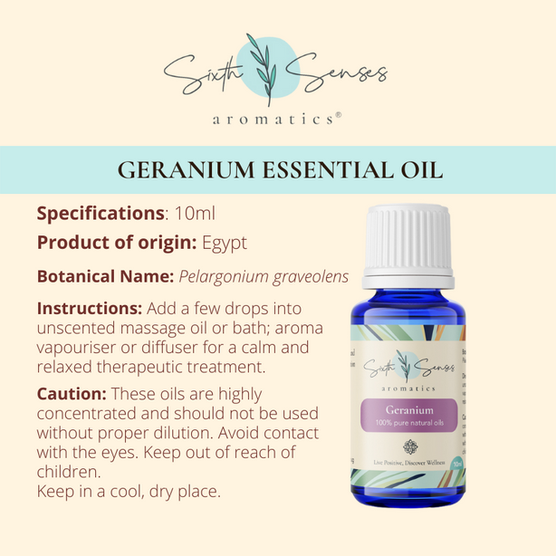 Sixth Senses Aromatics Geranium essential oil