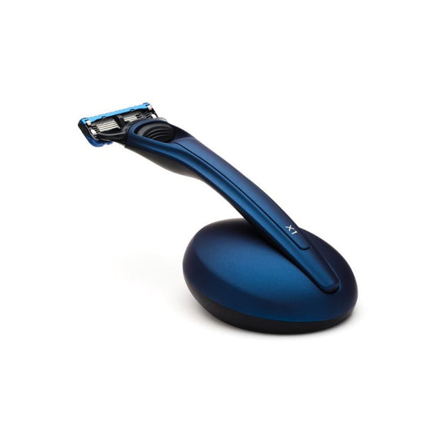 Bolin Webb X1 Matte Blue Razor and Stand - Gillette Fusion 5