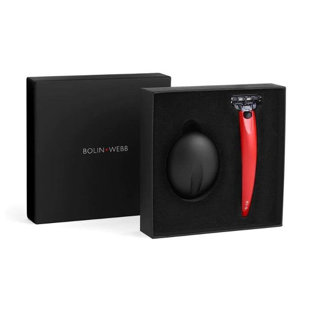 Bolin Webb R1 Monza Red Razor and Stand - Gillette Mach 3