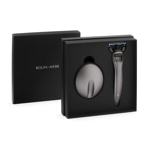 Bolin Webb X1 Matte Graphite Razor and Stand - Gillette Fusion 5
