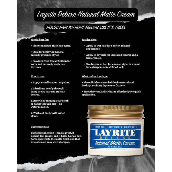 Layrite Natural Matte Cream 120g – Robinsons Singapore