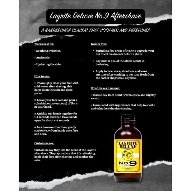 Layrite No. 9 Bay Rum Aftershave 118ml