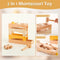 StitchesandTweed Montessori 2 in 1 Wooden Ball Run Tracker, Pound A Ball Drop Toy