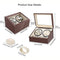 StitchesandTweed Automatic Watch Winder, 4+6 Watches Storage Display Box - Brown