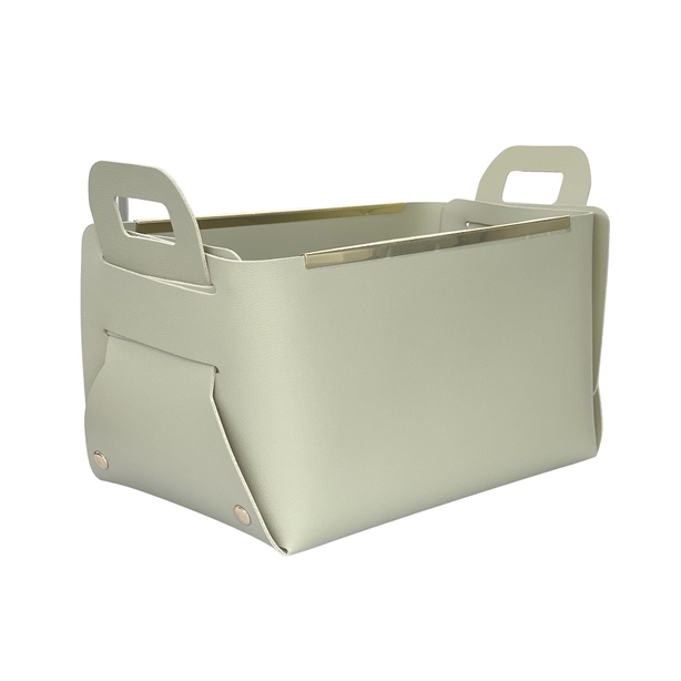 Vegan Leather Storage Basket