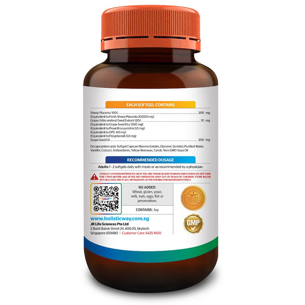 Holistic Way Babeskin - Fresh 20,000mg Sheep Placenta (60 Softgels)