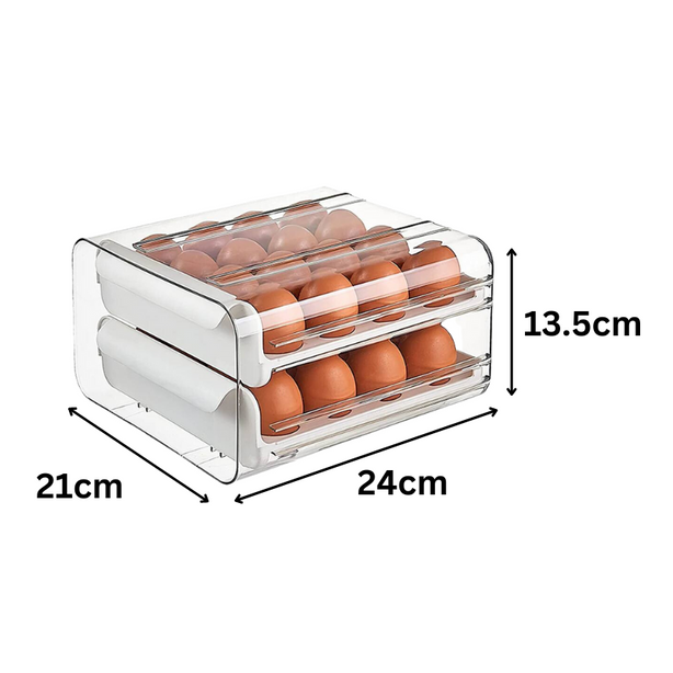 Refrigerator Egg storage drawer 32 Grid Double-Layer Fridge organizer box