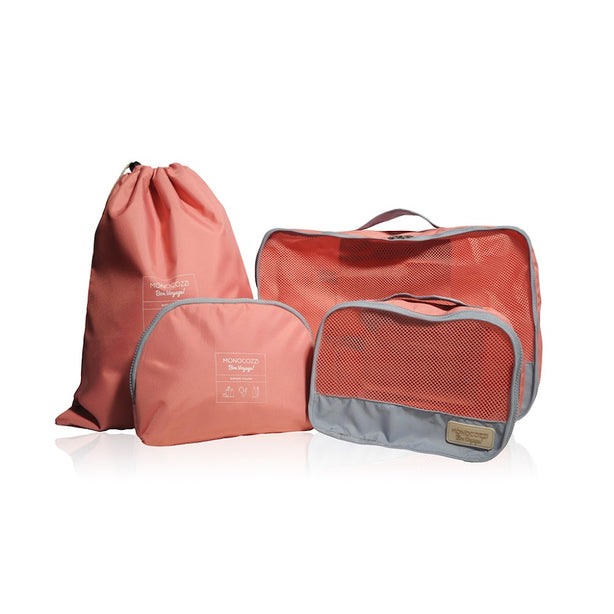 Monocozzi Bon Voyage | Travel Bags 4 in 1 Set ( Small Apparel Bag, Large Apparel Bag, Shoes Bag, Zipper Pouch)