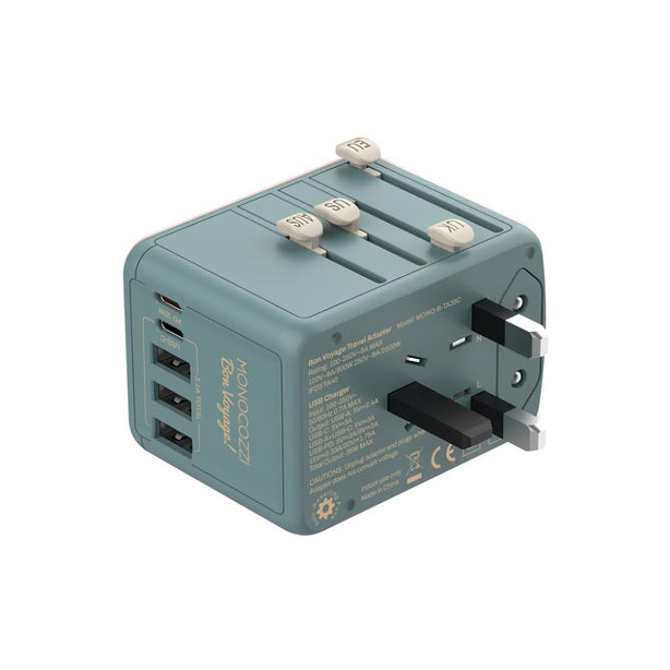 Monocozzi Bon Voyage 35W Travel Adaptor with 3 x USB and 2 x USB-C PD Connector