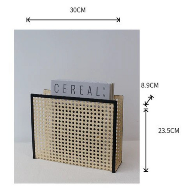 Rattan style magazine holder