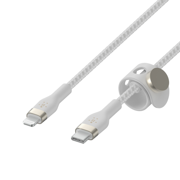 Belkin Usb-C To Lighting, Braid Sil, 1M, White Magnetic Management