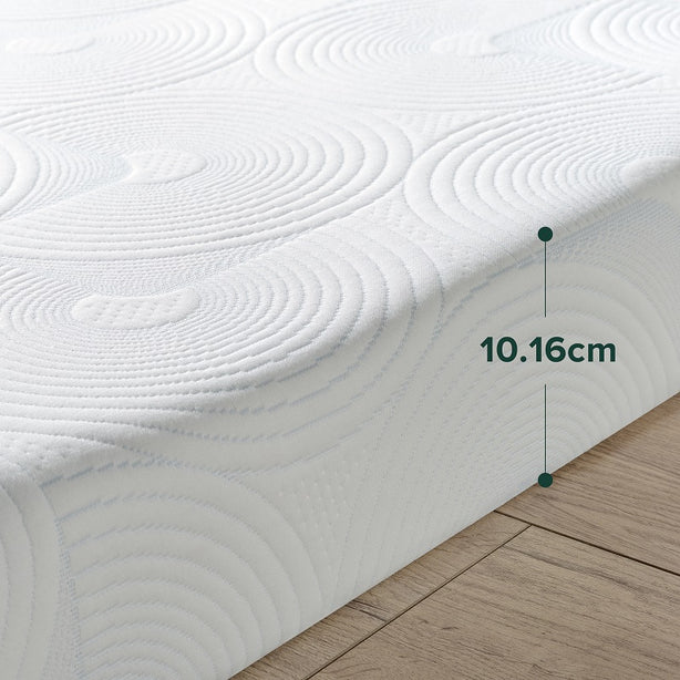 Zinus 4” Green Tea Pressure Relief Memory Foam Mattress Topper With Fitted Cover