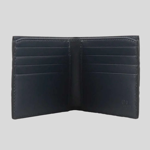 GUCCI Men's Signature GG Leather Bifold Wallet Navy RB-779836