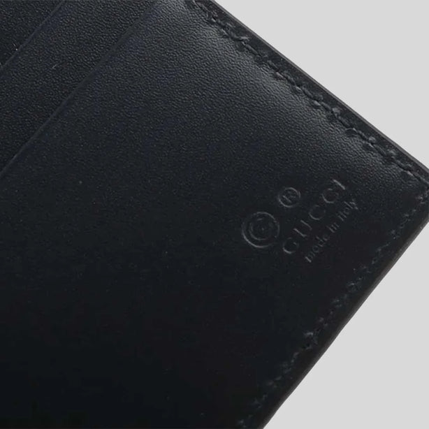 GUCCI Men's Signature GG Leather Bifold Wallet Navy RB-779836