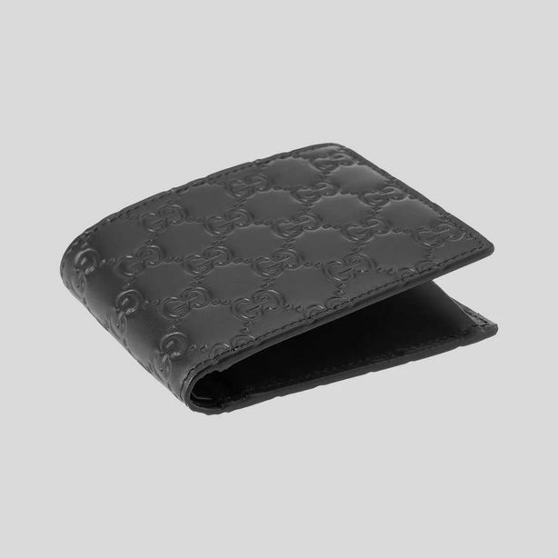 GUCCI Men's Signature GG Leather Bifold Wallet With Coin Pocket Black RB-779841
