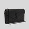 SAINT LAURENT YSL Matelasse Chain Wallet In Grain De Poudre Embossed Leather Black/Black RB-377828BOW08