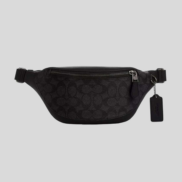 COACH Warren Mini Belt Bag In Signature Canvas Charcoal/Black RB-CW369