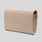 SAINT LAURENT YSL Matelasse Chain Wallet In Grain De Poudre Embossed Leather Dark Beige RB-377828BOW01