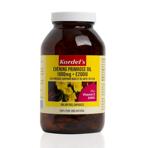 Kordel’s Evening Primrose Oil 1000 mg + E200 IU C180 ( Expiry 11/2026)