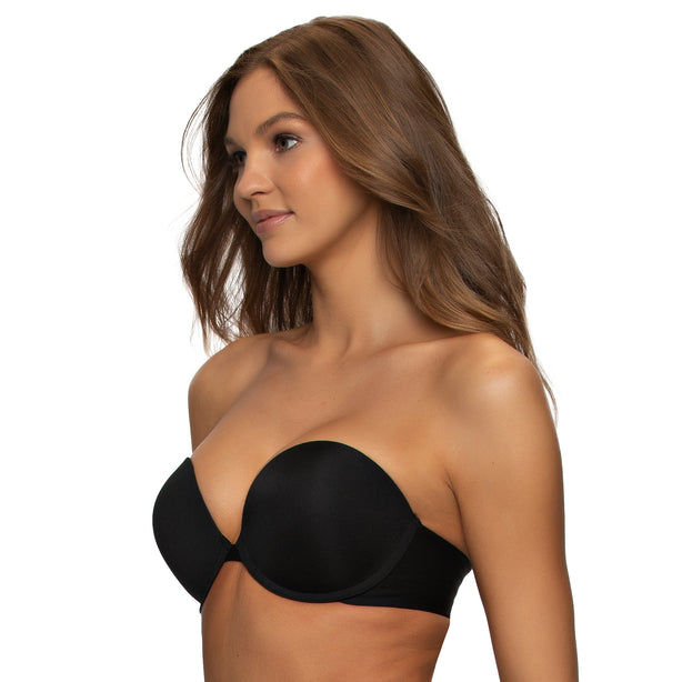 Chalone Evolve V-Plunge Low Front Padded Non Slip Stay Up Strapless Bra Seamless Push Up for Low V Neck outfit