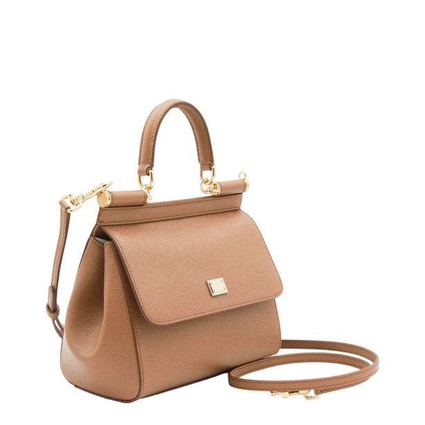 Sicily Small Calfskin Handbag - Brown