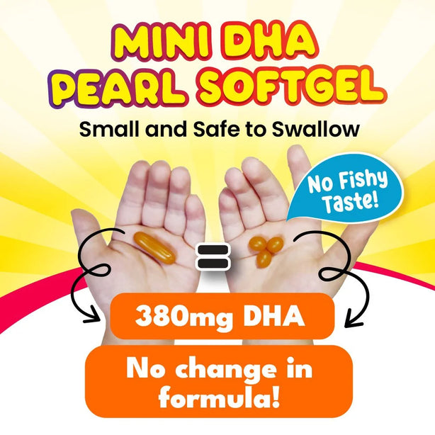 LABO Nutrition Kids DHA Brain & Bone Burstlets - Omega 3 DHA Fish Oil + Vitamin D3 for Smarter Learning Focus Brain Thinking Behaviour Immunity Eye Vision & Strong Bones Supplement