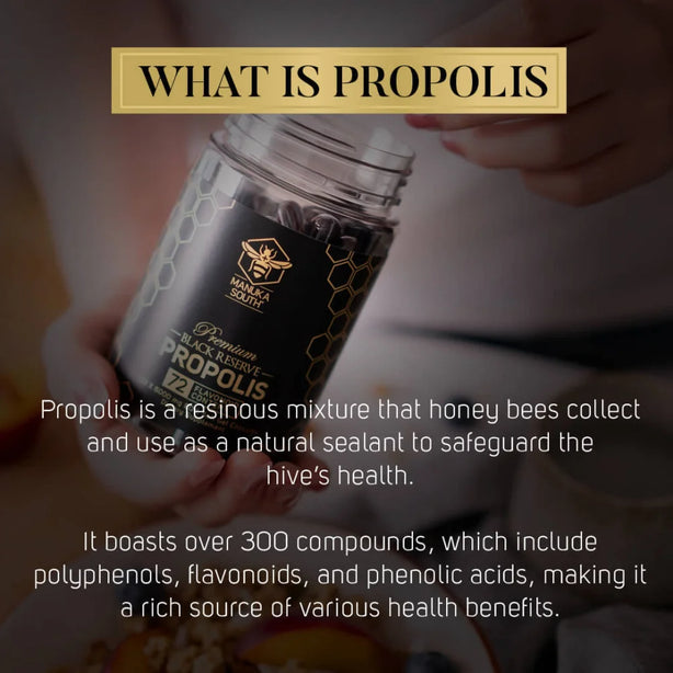 Manuka South Black Reserve Propolis for immunity anti-inflammation heart health