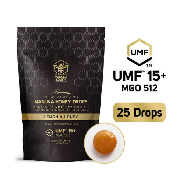 Manuka South UMF15 Manuka Honey+Propolis Drops Lozenges for Cough Flu Sore Throat