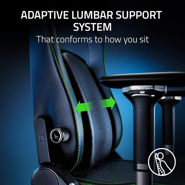 Razer Iskur V2 - Green - Gaming Chair With Built-In Lumbar Support - Nasa+Ap Packaging