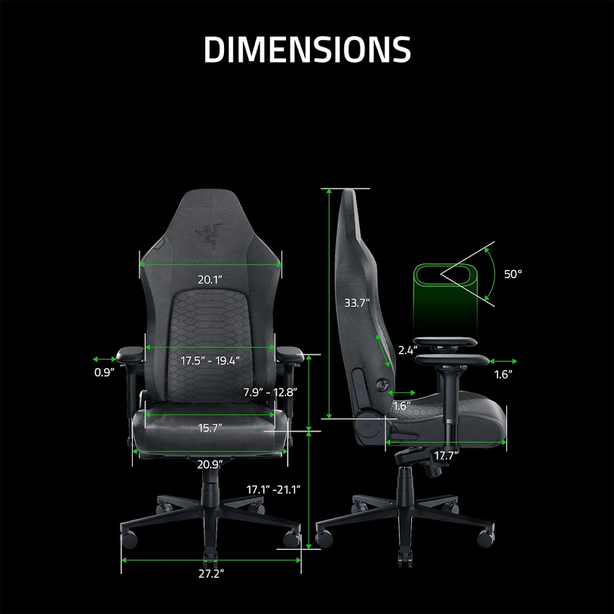 Razer Iskur V2 - Black - Gaming Chair With Built-In Lumbar Support - Nasa+Ap Packaging