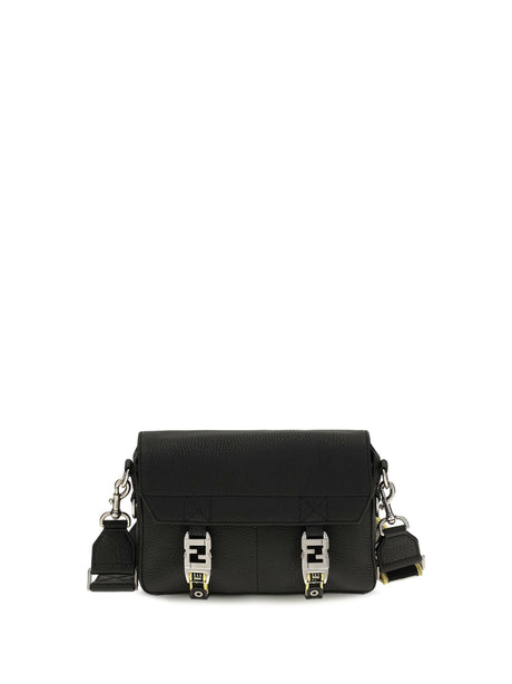 Fendi Flow Romano leather Crossbody Bag - Black