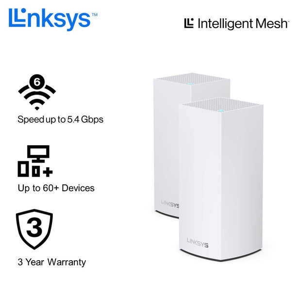 Linksys Atlas Pro6 Mx5502 Dual-Band Ax5400 2 Pack