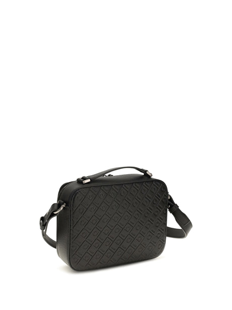 Leather Crossbody Bag With Embossed Gancini Pattern