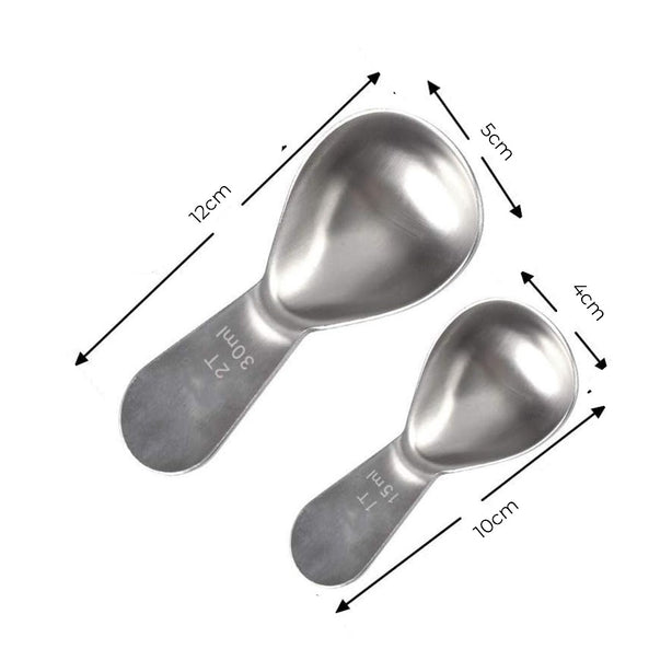 StitchesandTweed Coffee Scoop, Pack of 2 Stainless Steel 1 / 2 Tablespoon Coffee Scoop