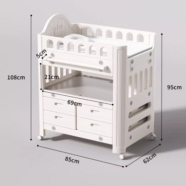 Mobile Baby Changing Table with Drawers
