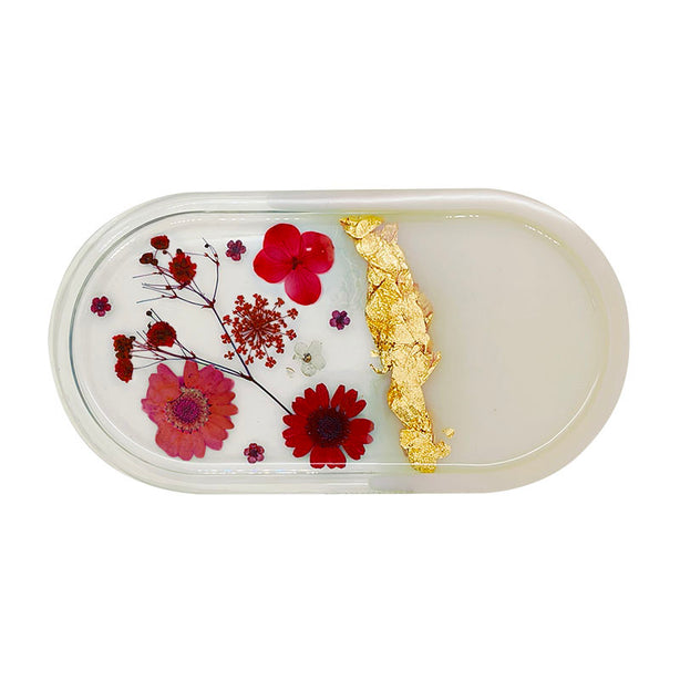 Jojomama Bloom Trinket Tray in pearl with gold leaf