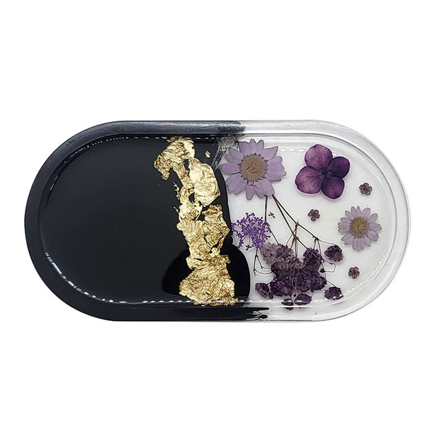 Jojomama Bloom Trinket Tray in black with gold leaf