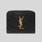 SAINT LAURENT YSL Cassandre Matelasse Compact Zip Around Wallet In Grain De Poudre Embossed Leather Black RB-668288BOW01