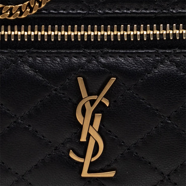 SAINT LAURENT YSL Gaby Micro Vanity Bag In Lambskin Black RB-8192851EL07