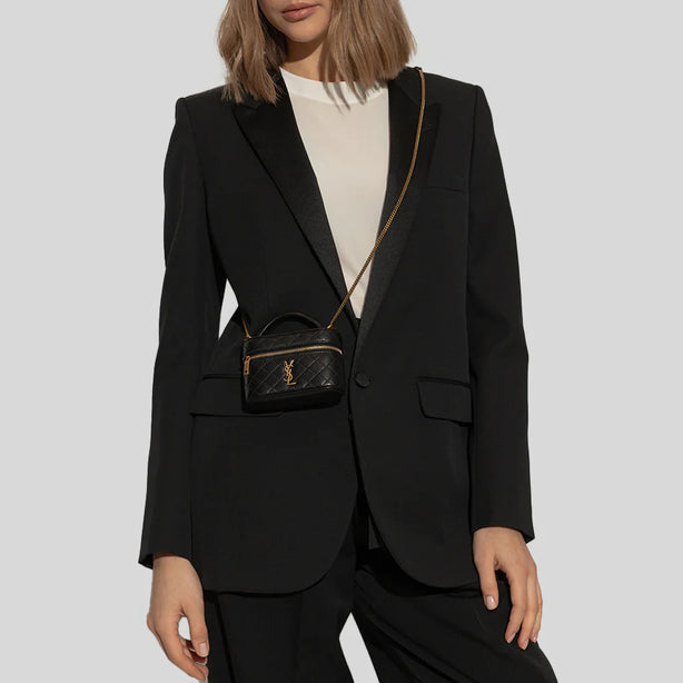 SAINT LAURENT YSL Gaby Micro Vanity Bag In Lambskin Black RB-8192851EL07