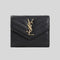 SAINT LAURENT YSL Cassandre Matelasse Compact Trifold Wallet In Grain De Poudre Embossed Leather Black RB-403943BOW01