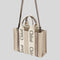CHLOE Small Woody Tote Bag In Linen And Leather Shiny Gray RB-CHC25SS397O81074